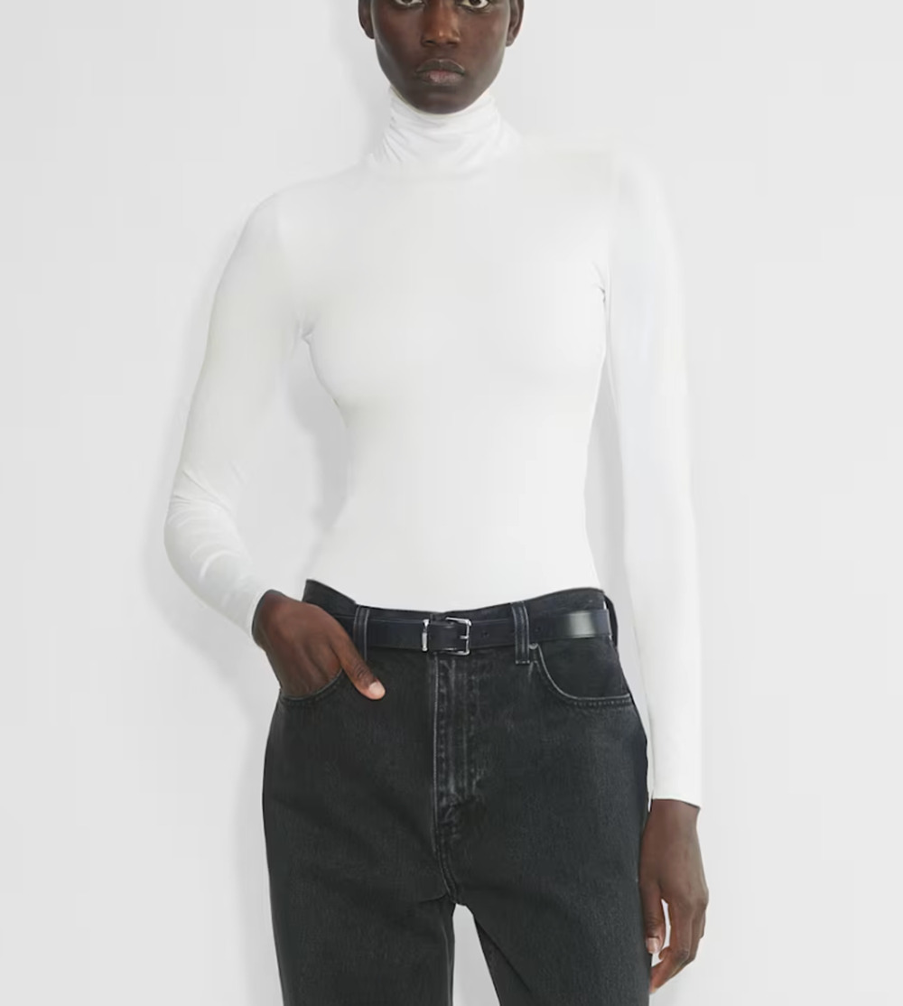 NEW Aritzia Original Contour Turtleneck Bodysuit White X Small XS
